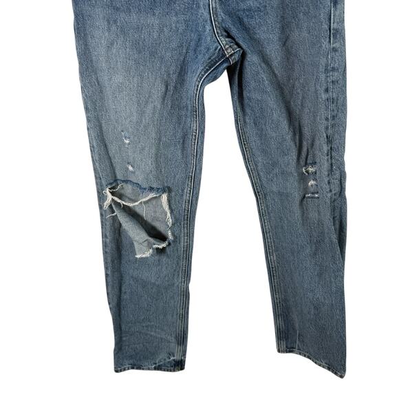Agolde 90s Pinch Waist Jeans Button Fly Distressed Lineup Medium Wash Womens 25 - Picture 4 of 10